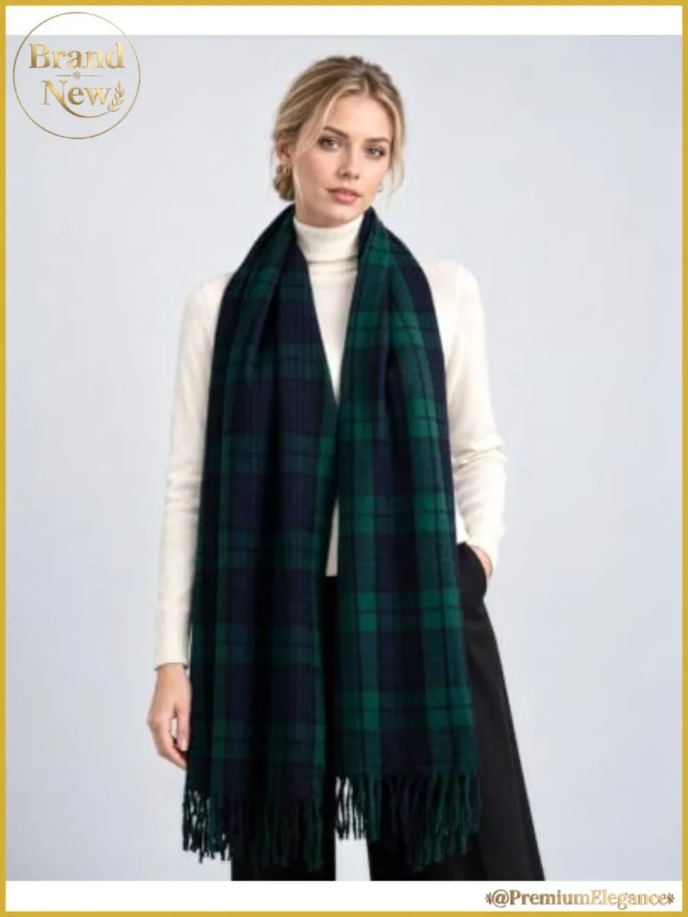 Soft Viscose Scottish Tartan Plaid Shawl Wrap Oversized Winter Scarf